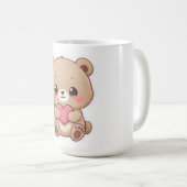 Süßer Chibi-Bär mit Herz Kaffeetasse (VorderseiteRechts)