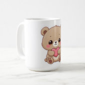 Süßer Chibi-Bär mit Herz Kaffeetasse (Vorderseite Links)