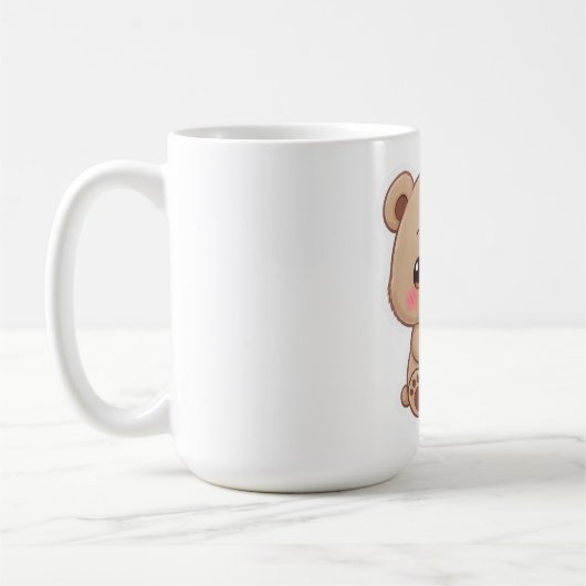 Süßer Chibi-Bär mit Herz Kaffeetasse (Links)