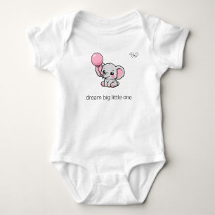 Süßer Chibi-Elefant Träume groß Kleiner Baby-Body Baby Strampler