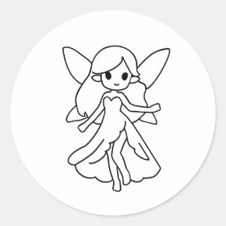 Süßer Chibi-Feen-Aufkleber Runder Aufkleber