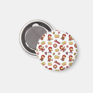 Süßer Chibi-Iron-Man-Nahtloses Muster - Superheld  Magnet