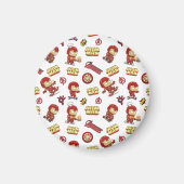 Süßer Chibi-Iron-Man-Nahtloses Muster - Superheld Magnet (Vorne)