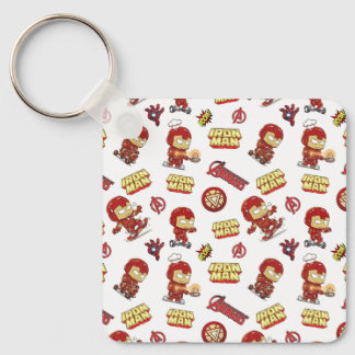 Süßer Chibi-Iron-Man-Nahtloses Muster - Superheld  Schlüsselanhänger