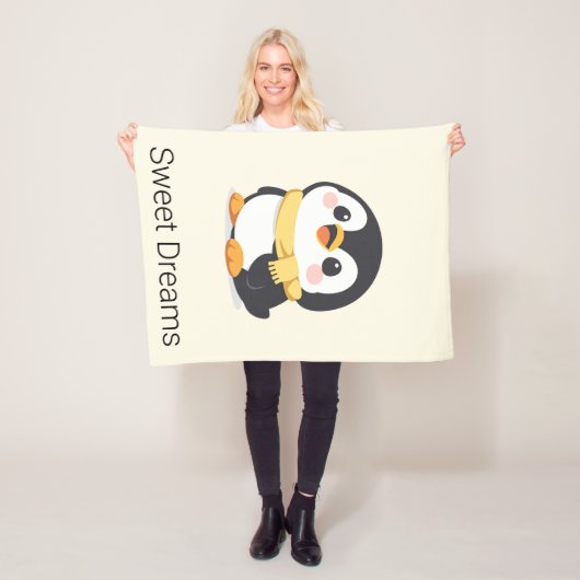 Süßer Chibi-Pinguin-Schal personalisierte Babydeck Fleecedecke (Beispiel)