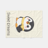 Süßer Chibi-Pinguin-Schal personalisierte Babydeck Fleecedecke (Vorderseite (Horizontal))