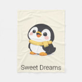 Süßer Chibi-Pinguin-Schal personalisierte Babydeck Fleecedecke (Vorderseite)