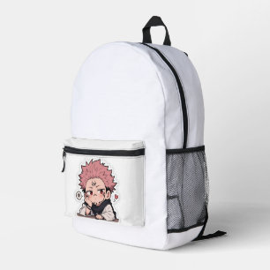 Süßer Chibi-Schmollender-König-Aufkleber - Kawaii Bedruckter Rucksack
