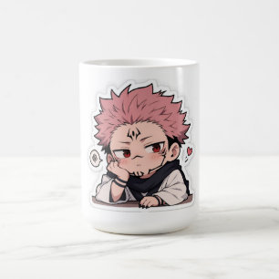 Süßer Chibi-Schmollender-König-Aufkleber - Kawaii Kaffeetasse