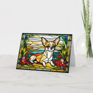 Süßer Chihuahua-Buntglas Karte