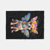 Süßer Chihuahua-Hunde-Engel mit Flügeln  Fleecedecke (Vorderseite (Horizontal))
