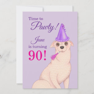 Süßer Chihuahua Lila Geburtstag Einladung