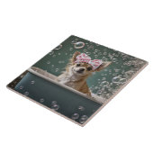 Süßer Chihuahua-Schaumbad Fliese (Seite)