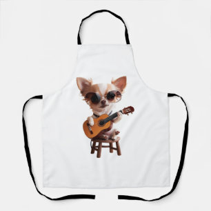 süßer Chihuahua spielt klassische Gitarre Cartoon  Schürze