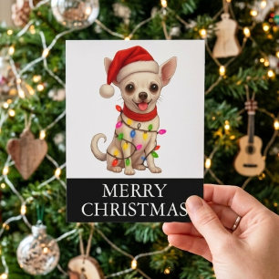 Süßer Chihuahua Weihnachten Santa Hund Karte