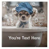 Süßer Chihuahua-Welpe-Hund-Spa-Schaumbad