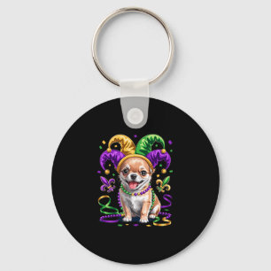 Süßer Chihuahua-Welpe Mardi Gras Hunde Liebhaber S Schlüsselanhänger