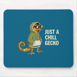 Süßer chilliger Gecko Sonnenbrille Grafik Eidechse Mousepad