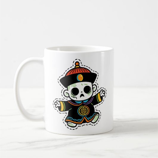 Süßer chinesischer Zombie Halloween Kaffeetasse (Links)