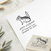Süßer Chipmunk-Rücksende-Adresse-Stempel Gummistempel
