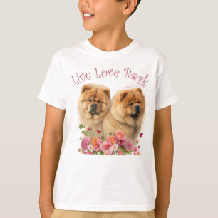 Süßer Chow-Chow-Hund-Blumen T-Shirt