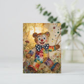 Süßer Clown Bär Postkarte (Stehend Vorderseite)
