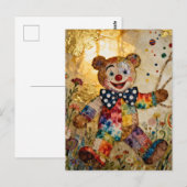 Süßer Clown Bär Postkarte (Vorne/Hinten)