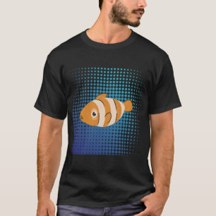 Süßer Clownfisch-Halfton-Abstrakt Hintergrund Kuns T-Shirt