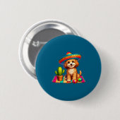 Süßer Cockapoo-Hund Cinco de Mayo Sombrero Kaktus Button (Vorne & Hinten)