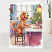 Süßer Cocker Spaniel Lebkuchenbacken Weihnachten Karte (Vorderseite)