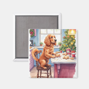 Süßer Cocker Spaniel Lebkuchenbacken Weihnachten Magnet