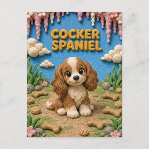 Süßer Cocker Spaniel Welpe, Baby Hund Postkarte