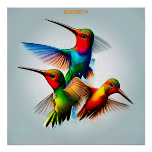 Süßer Colibri Rostig Fantasy Vintage Süßer Colibri Poster