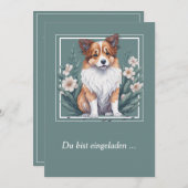 Süßer Collie umringt von Blumen - Einladung (Vorne/Hinten)