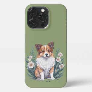 Süßer Collie umringt von Blumen -  iPhone 13 Pro Hülle