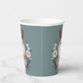 Süßer Collie umringt von Blumen -  Pappbecher (Rechts)