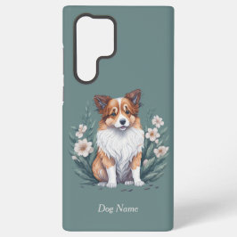 Süßer Collie umringt von Blumen - Samsung Galaxy Hülle