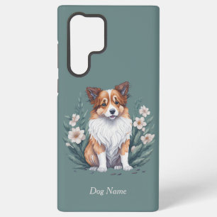 Süßer Collie umringt von Blumen -  Samsung Galaxy Hülle