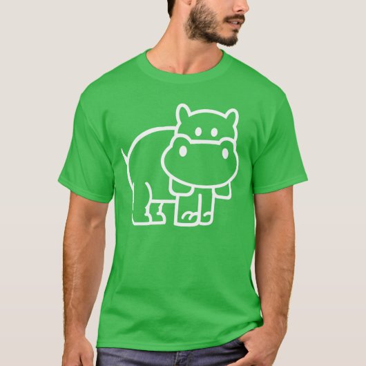 Süßer Comic-Nilpferd-Junge T-Shirt (Vorderseite)