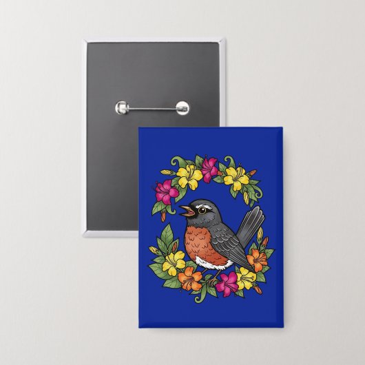Süßer Connecticut-Vogel mit Mirabilis Button (Vorderseite/Rückseite)