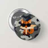 Süßer cooler Fuchs mit Sonnenbrille auf grauer Tar Button (Vorne & Hinten)