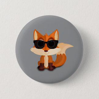 Süßer cooler Fuchs mit Sonnenbrille auf modernem G Button