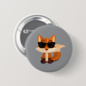 Süßer cooler Fuchs mit Sonnenbrille auf modernem G Button (Vorne & Hinten)