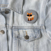 Süßer cooler Fuchs mit Sonnenbrille auf modernem G Button (Beispiel)