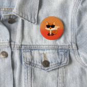 Süßer cooler Fuchs mit Sonnenbrille auf orangem So Button (Beispiel)