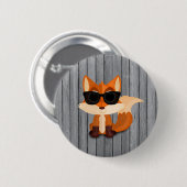 Süßer cooler Fuchs mit Sonnenbrille auf rustikalem Button (Vorne & Hinten)