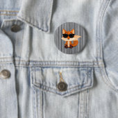 Süßer cooler Fuchs mit Sonnenbrille auf rustikalem Button (Beispiel)