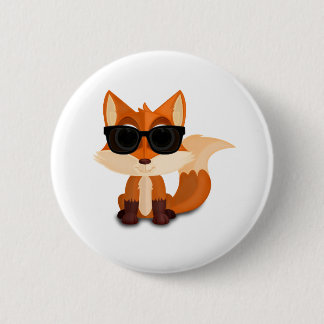 Süßer cooler Fuchs mit Sonnenbrille Minimalistisch Button