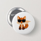 Süßer cooler Fuchs mit Sonnenbrille Minimalistisch Button (Vorne & Hinten)