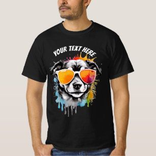 Süßer Cooler Hund mit Sonnenbrille T-Shirt